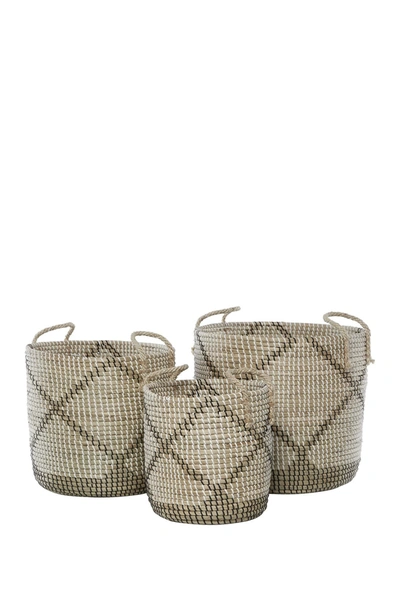 Venus Williams Round Brown Seagrass Storage Baskets
