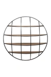 Willow Row Metal & Wood Wall Shelf In Brown/ Black