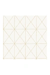Wallpops White & Gold Get In Line Peel & Stick Wallpaper In White