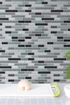 Walplus Metallic Turquoise Mosaic Glossy 3d Metro Sticker Tiles Premium Wall Splashbacks Mosaics In Multi At