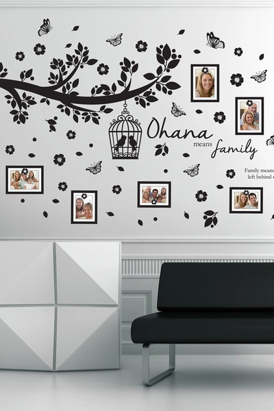 Walplus Family Photo Tree Black Frame Decal