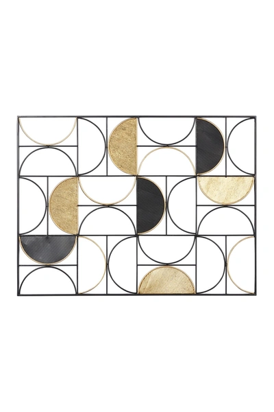 Willow Row Large Rectangular Black And Gold Metal Wall Decor In Multi