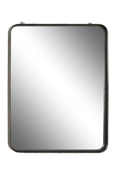 Willow Row Large Rectangular Wall Mirror With Distressed Finsih & Black Frame