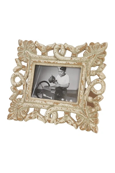 Willow Row 13"x 10"hand-carved Large Picture Frame With White Antique Finish