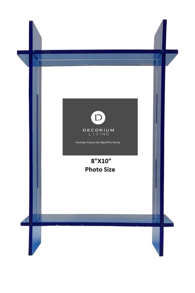 R16 Home Neon Blue Lucite 8" X 10" Frame In Neon Blue/clear