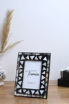 Tiramisu Mother-of-pearl Picture Frame -triangle Pattern In Black