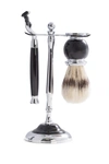 BEY-BERK CHROME/BLACK RAZOR & GENUINE BADGER BRUSH SET,797140570233