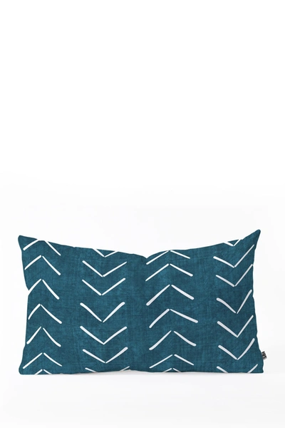 Deny Designs Becky Bailey Mud Cloth Big Arrows In Teal Oblong Throw Pillow In Multi