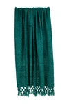 Parkland Collection Delis Transitional Green 52" X 67" Woven Handloom Wool Throw Blanket In Green