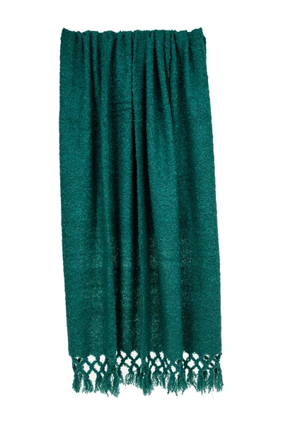 Parkland Collection Delis Transitional Green 52" X 67" Woven Handloom Wool Throw Blanket