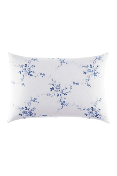 Laura Ashley Embroidered Decorative Pillow In China Blue