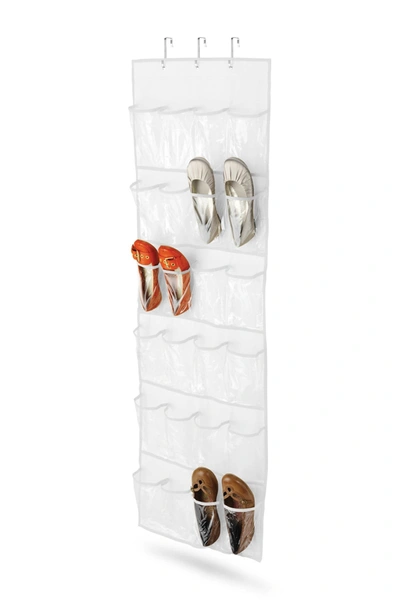 Honey-can-do White 24 Pocket Over The Door Shoe Organizer In White W/ Clear Pockets