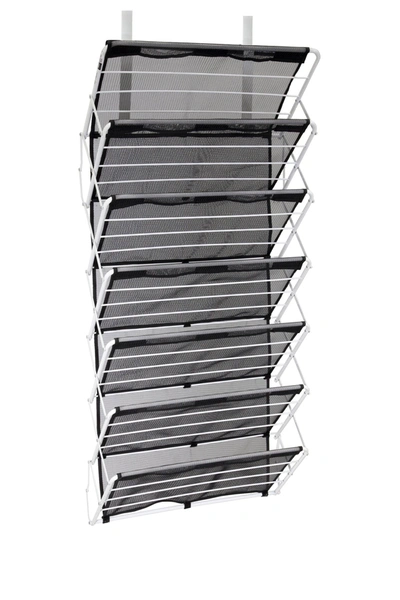 Up2u Over The Door 7 Tier Shoe Rack In White/black