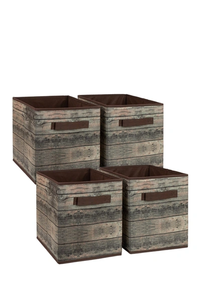 Sorbus Brown Storage Cube Wood Basket Bin