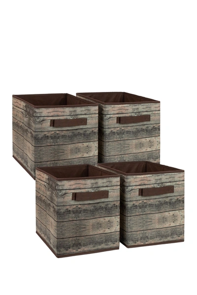 Sorbus 4pc Storage Cube Wood Basket In Nocolor