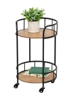 Honey-can-do 2-tier Rolling Side Table In Black Wood