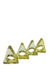 R16 Home Yellow Triangle Napkin Ring In Neon Yellow
