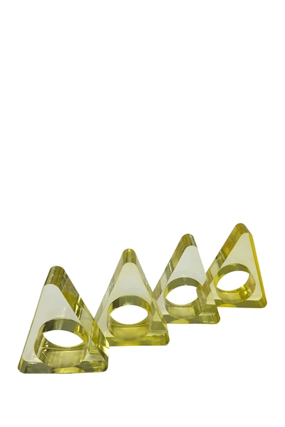 R16 Home Yellow Triangle Napkin Ring In Neon Yellow