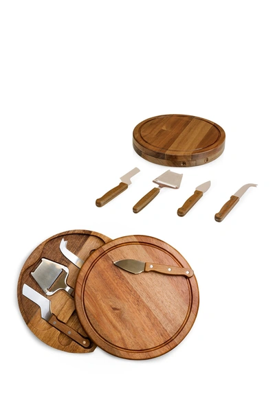 Toscana A Picnic Time Brand  Acacia Circo Cheese Cutting Board & Tools Set In Brown