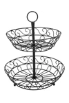 SORBUS BLACK 2-TIER COUNTERTOP FRUIT BASKET HOLDER & DECORATIVE BOWL STAND,816485021009