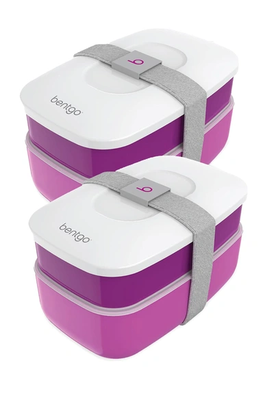 Bentgo 2-pack Of Classic All-in-one Stackable Lunch Box Solution In Purple