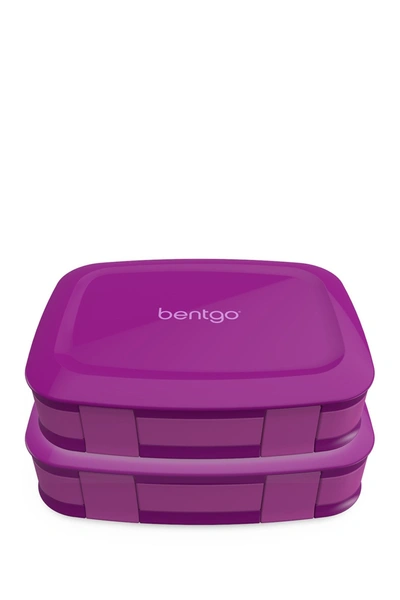 Bentgo 2-pack Of Fresh Leak-proof Versatile 4-compartment Bento-style Lunch Box In Purple