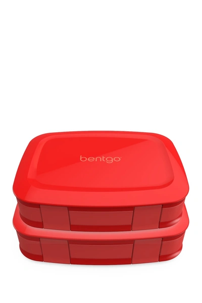 Bentgo 2-pack Of Fresh Leak-proof Versatile 4-compartment Bento-style Lunch Box In Red