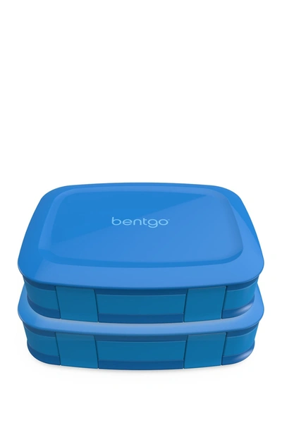 Bentgo 2-pack Of Fresh Leak-proof Versatile 4-compartment Bento-style Lunch Box In Blue
