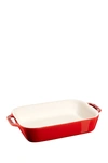 Staub Ceramic 10.5-inch X 7.5-inch Rectangular Baking Dish In Cherry