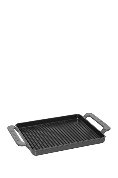 French Home Chasseur French 10" Rectangular Enameled Cast Iron Grill In Caviar Gray