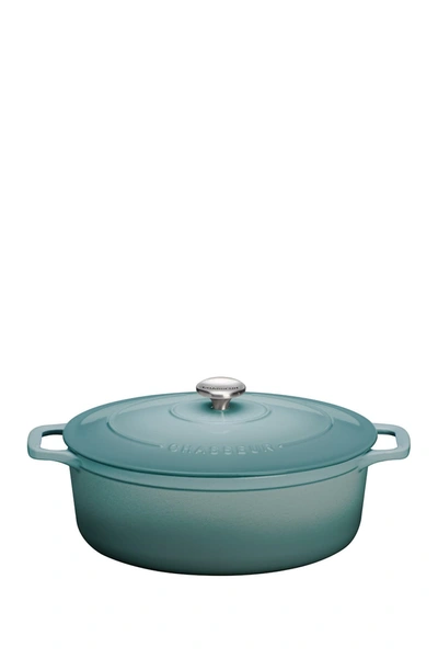 French Home French 5.3-quart Enameled Cast Iron Oval Dutch Oven In Quartz Blue