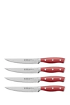 Henckels Cutlery Henckels International Forged Accent 4-piece Steak Knife Set In Red