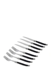 French Home 8-piece Laguiole Faux Onyx Steak Knife & Fork Set