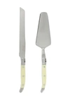 French Home 2 Piece Laguiole Conoisseur Cake Slicer And Server Set Faux Ivory