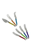 French Home 7-piece Laguiole Jewel Colors Cheese Knife & Spreader Set
