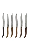 French Home Laguiole Connoisseur 6-piece Assorted Wood Steak Knife Set In Wood