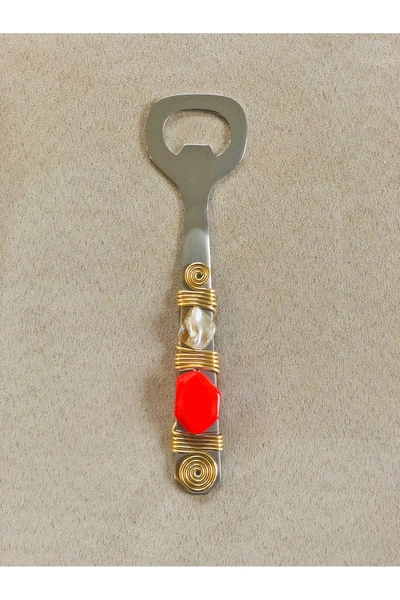 Tiramisu Mother-of-pearl Embellished Bottle Opener In Red