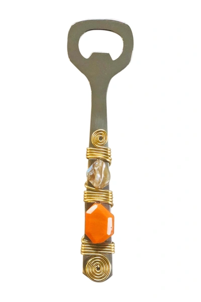 Tiramisu Mother-of-pearl Embellished Bottle Opener In Orange