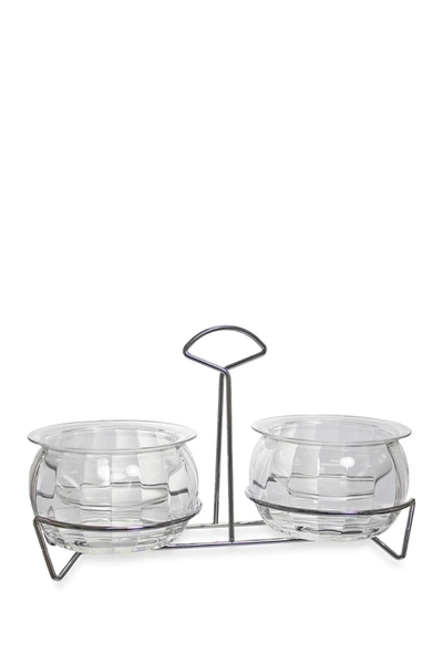 Prodyne Double Ice Dip Bowls With Caddy In Clear