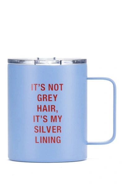 About Face Designs Silver Lining Insulated Mug In Blue