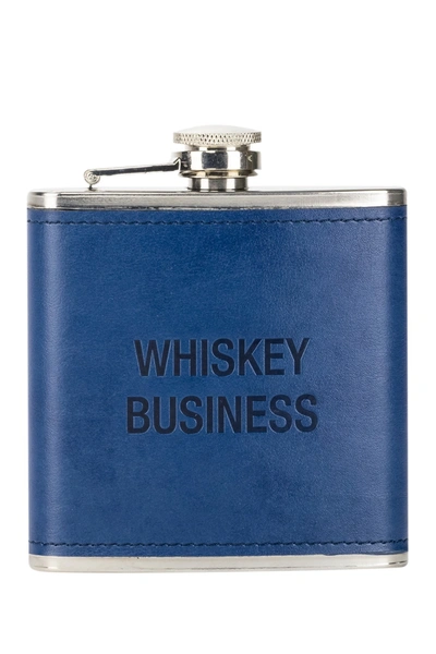 About Face Designs Whiskey Business Wrapped Flask In Blue