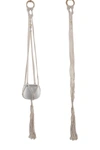 Flora Bunda 39in Single Beaded Macrame Plant Hanger In White
