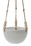 Flora Bunda Matte White Caveman Ceramic Hanging Planter