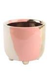 Flora Bunda 4.8in 3-toned Footed Ceramic Planter In Blush