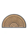 ENTRYWAYS SHELL HALF ROUND RECYCLED RUBBER & COIR DOORMAT,788460011575