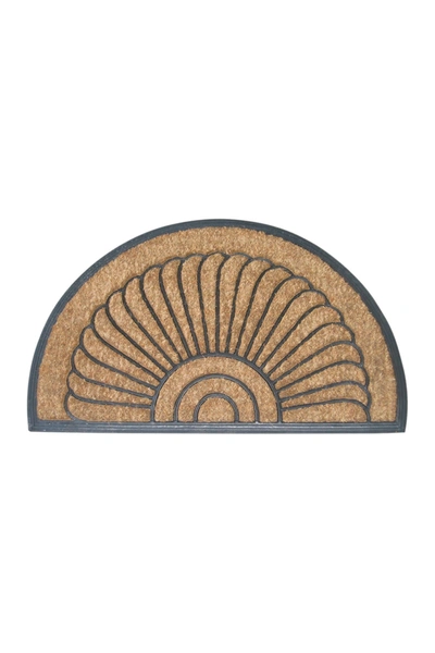Entryways Shell Half Round Recycled Rubber & Coir Doormat