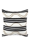 DIVINE HOME EMBROIDERED WAVES OUTDOOR PILLOW,715134361353