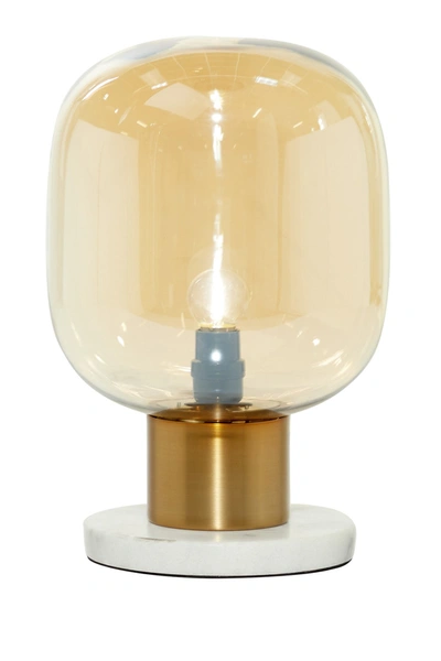 Venus Williams Gold Smoked Glass Accent Lamp In White