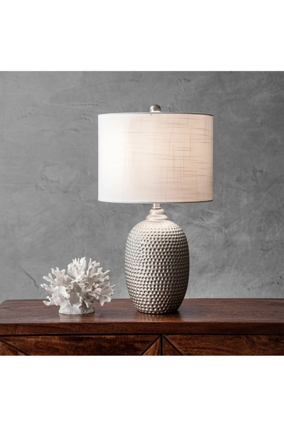 Nuloom 21" Stella Metal Cotton Shade Table Lamp In Gray