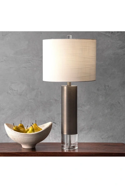 Nuloom 28" Bella Metal Linen Shade Table Lamp In Gray